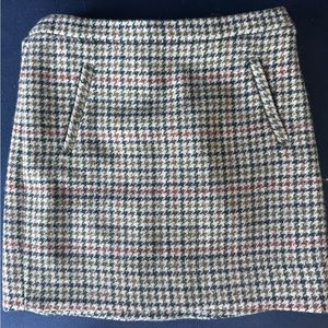 J Crew Women’s Houndstooth Wool Miniskirt, US 2